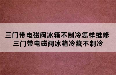 三门带电磁阀冰箱不制冷怎样维修 三门带电磁阀冰箱冷藏不制冷